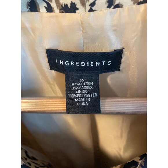 Ingredients Animal Spotted Print Four Button Swing Jacket Sz 1X - Picture 5 of 9